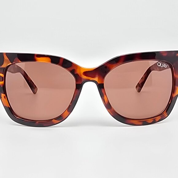 Quay Australia Harper Tortoise Frame Brown Lens Cat Eye Sunglasses 53-15-147 - Picture 3 of 16